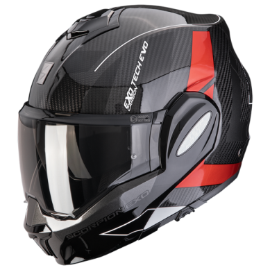 CASCO SCORPION EXO-TECH EVO CARBON CAD NEGRO / ROJO