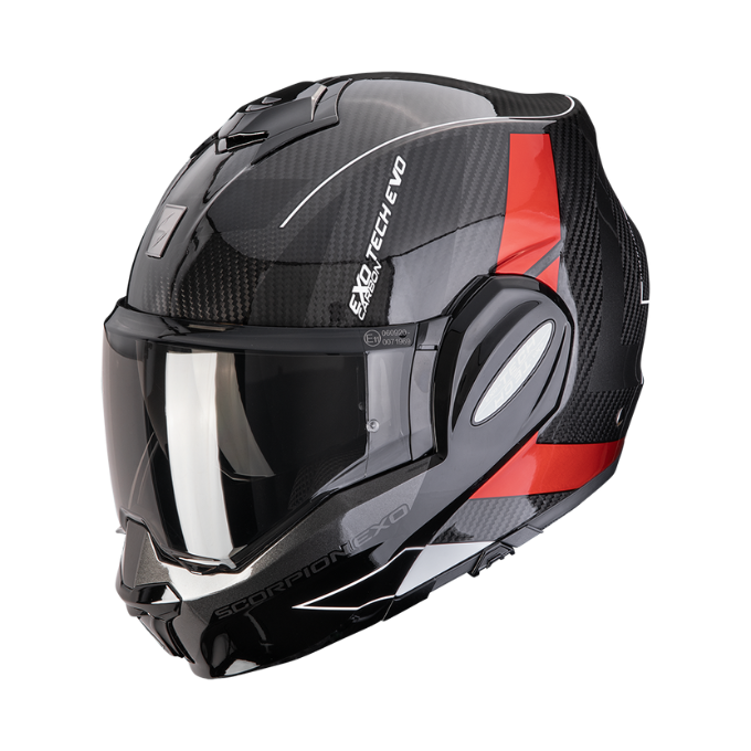 CASCO SCORPION EXO-TECH EVO CARBON CAD NEGRO / ROJO