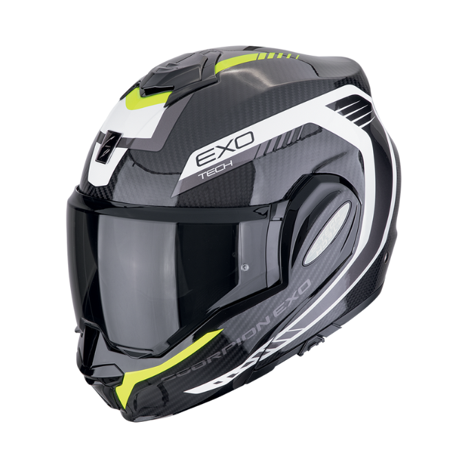 CASCO SCORPION EXO-TECH EVO CARBON COSY NEGRO / AMARILLO NEÓN