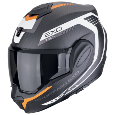 CASCO SCORPION EXO-TECH EVO CARBON COSY NEGRO MATE / NARANJA