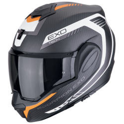 CASCO SCORPION EXO-TECH EVO CARBON COSY NEGRO MATE / NARANJA