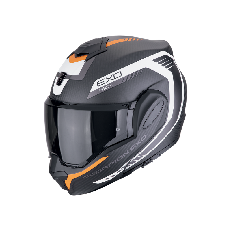 CASCO SCORPION EXO-TECH EVO CARBON COSY NEGRO MATE / NARANJA