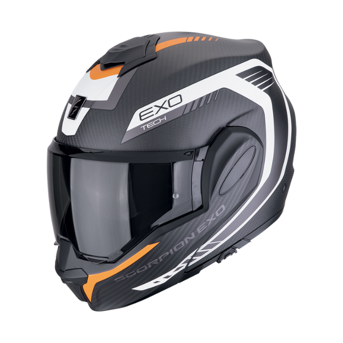 CASCO SCORPION EXO-TECH EVO CARBON COSY NEGRO MATE / NARANJA