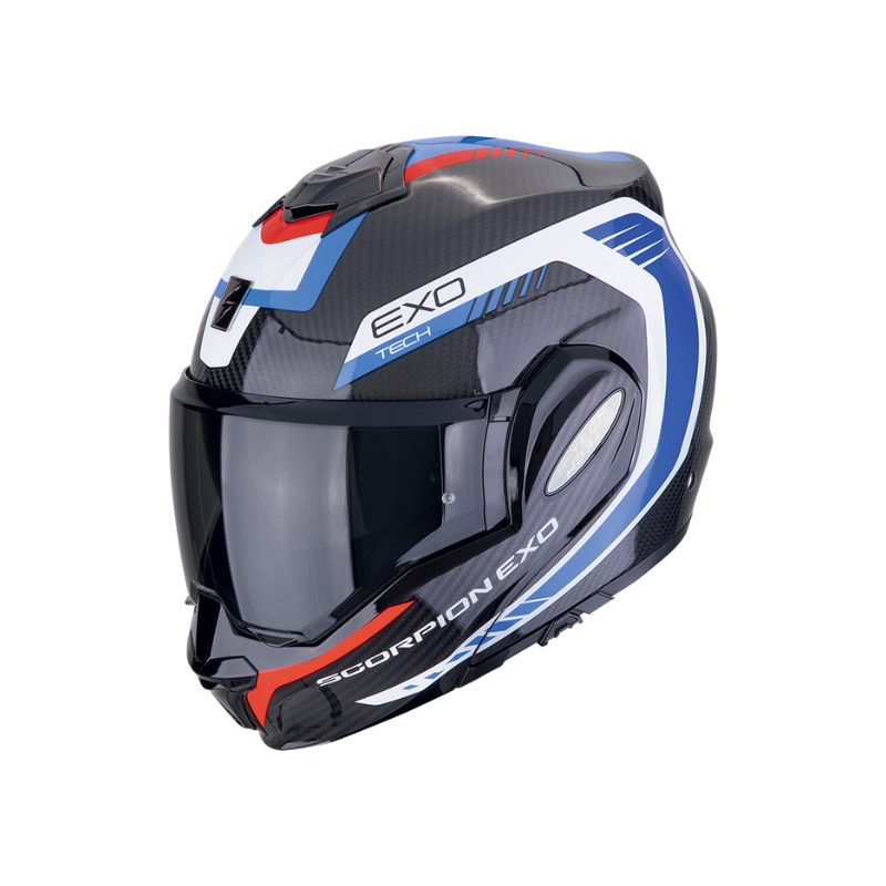 CASCO SCORPION EXO-TECH EVO CARBON COSY NEGRO / AZUL / ROJO
