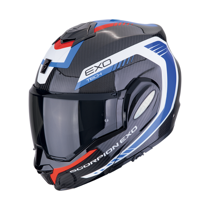 CASCO SCORPION EXO-TECH EVO CARBON COSY NEGRO / AZUL / ROJO