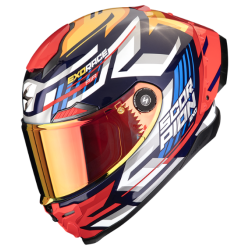 CASCO SCORPION EXO-RACE AIR KOBRA AZUL / AMARILLO / ROJO