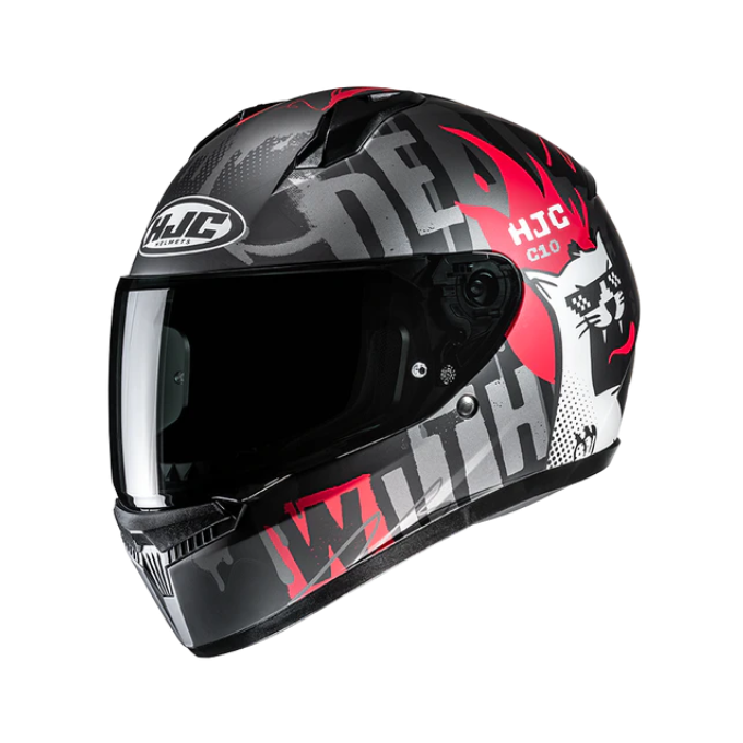 CASCO HJC C10 FOP NEGRO / ROJO 