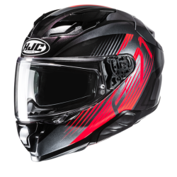 CASCO MOTO INTEGRAL HJC F71 CATOS NEGRO / ROJO