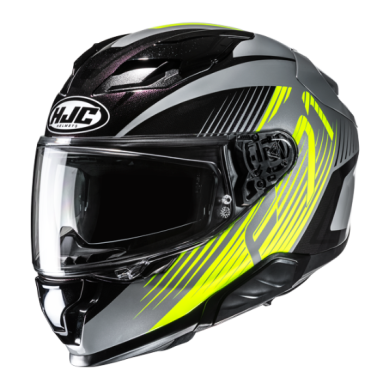 CASCO MOTO INTEGRAL HJC F71 CATOS NEGRO / GRIS / AMARILLO NEON