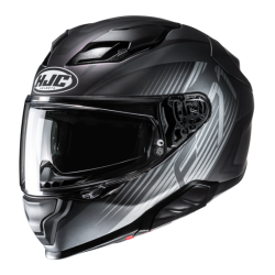 CASCO MOTO INTEGRAL HJC F71 CATOS NEGRO / BLANCO