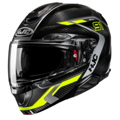 CASCO HJC RPHA 91 CARBON LAGOS NEGRO / AMARILLO NEON