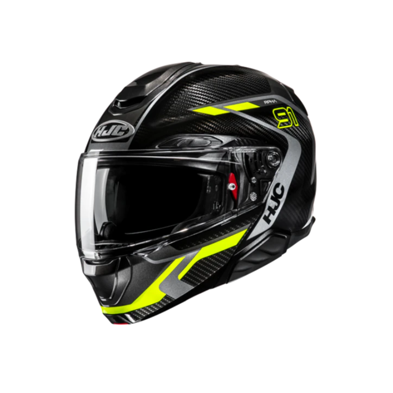 CASCO HJC RPHA 91 CARBON LAGOS NEGRO / AMARILLO NEON