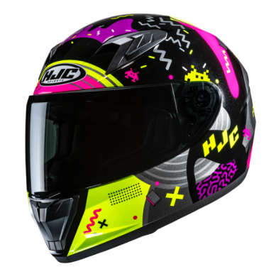 CASCO HJC Y10 MIKA NEGRO / MORADO / AMARILLO
