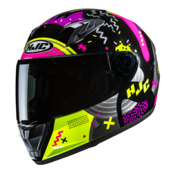 CASCO HJC Y10 MIKA NEGRO / MORADO / AMARILLO