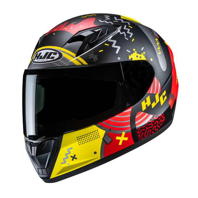 CASCO HJC Y10 MIKA NEGRO / ROJO / AMARILLO