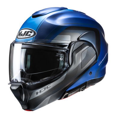 CASCO MODULAR HJC F100 REFF NEGRO / BLANCO / AZUL