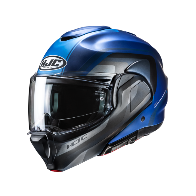 CASCO MODULAR HJC F100 REFF NEGRO / BLANCO / AZUL