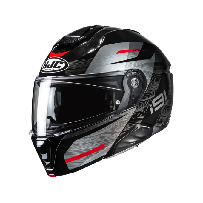 CASCO IMODULAR HJC I91 DUSK NEGRO / ROJO