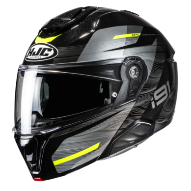 CASCO IMODULAR HJC I91 DUSK NEGRO / AMARILLO NEON