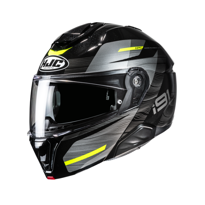 CASCO IMODULAR HJC I91 DUSK NEGRO / AMARILLO NEON