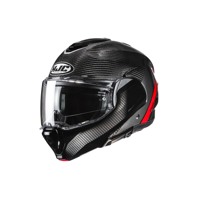 CASCO MODULAR F100 CARBON STAN ROJO
