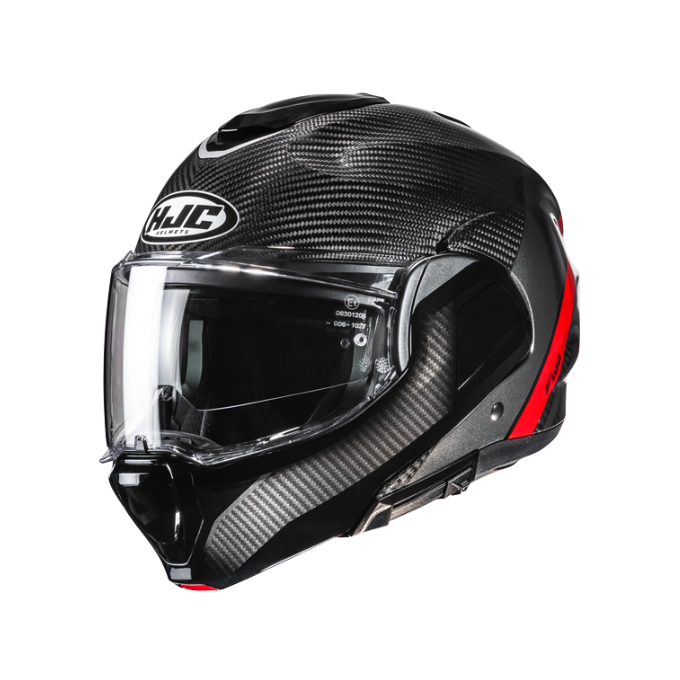 CASCO MODULAR F100 CARBON STAN ROJO