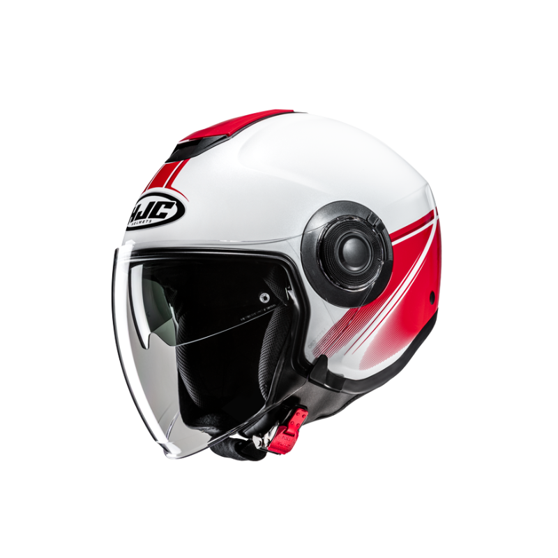CASCO JET HJC I40N PYLE BLANCO / VERDE / ROJO