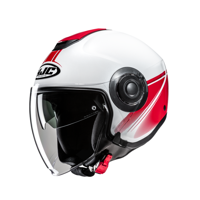 CASCO JET HJC I40N PYLE BLANCO / VERDE / ROJO