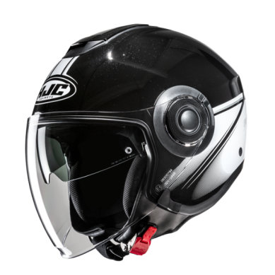 CASCO JET HJC I40N VISION NEGRO / BLANCO