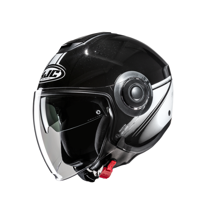 CASCO JET HJC I40N VISION NEGRO / BLANCO