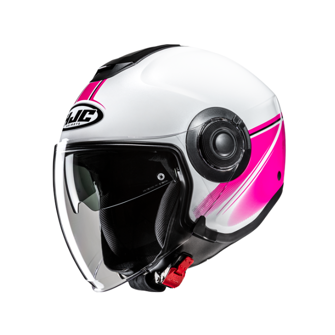 CASCO JET HJC I40N VISION BLANCO / ROSA