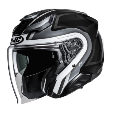 CASCO JET HJC F31 BASK NEGRO / BLANCO