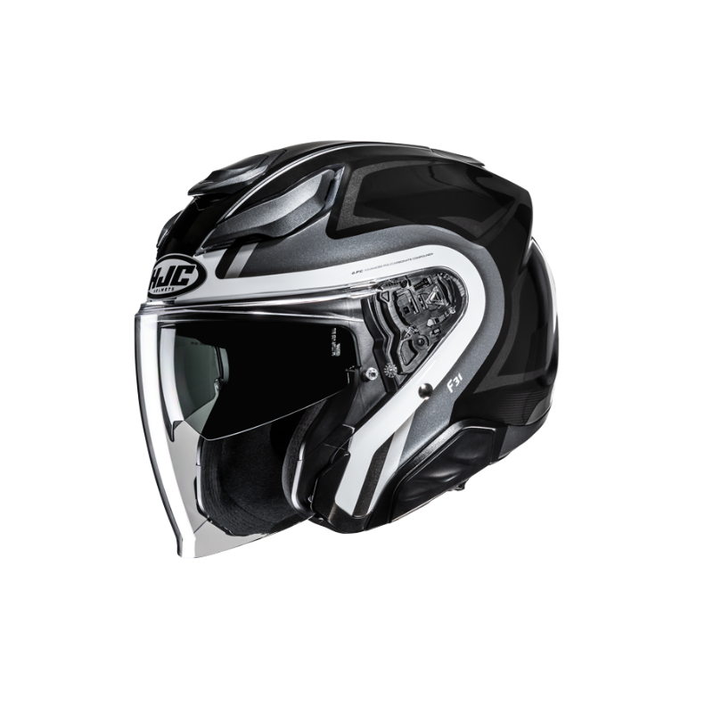 CASCO JET HJC F31 BASK NEGRO / BLANCO