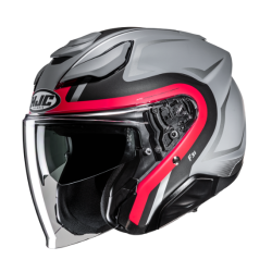 CASCO JET HJC F31 BASK GRIS / ROJO