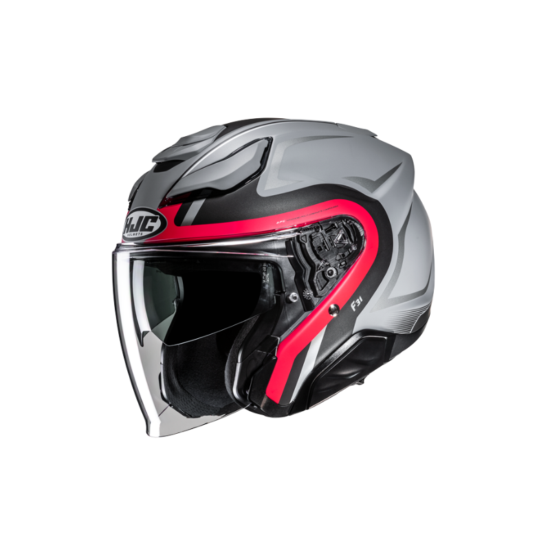 CASCO JET HJC F31 BASK GRIS / ROJO