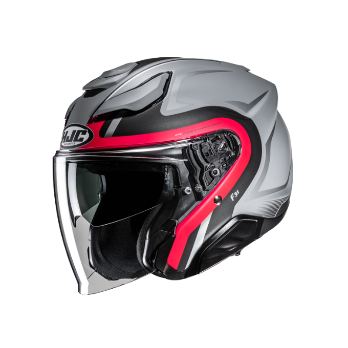 CASCO JET HJC F31 BASK GRIS / ROJO