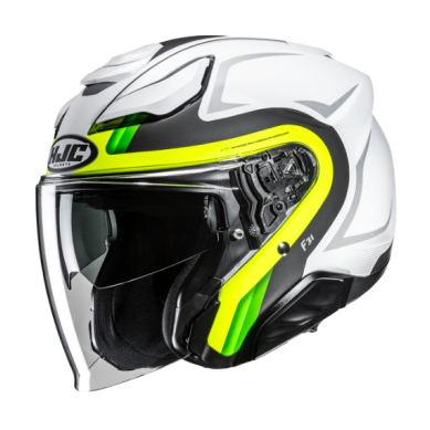 CASCO JET HJC F31 BASK BLANCO / AMARILLO NEON