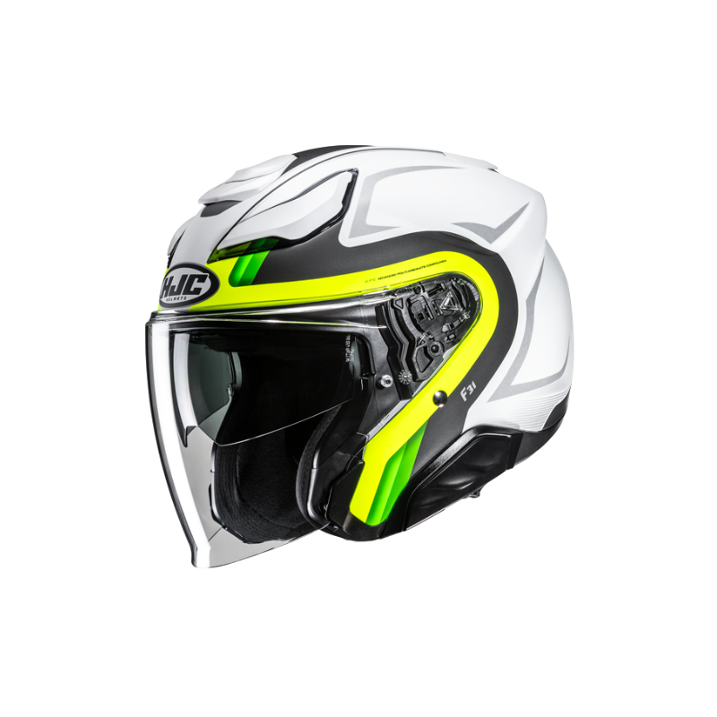 CASCO JET HJC F31 BASK BLANCO / AMARILLO NEON