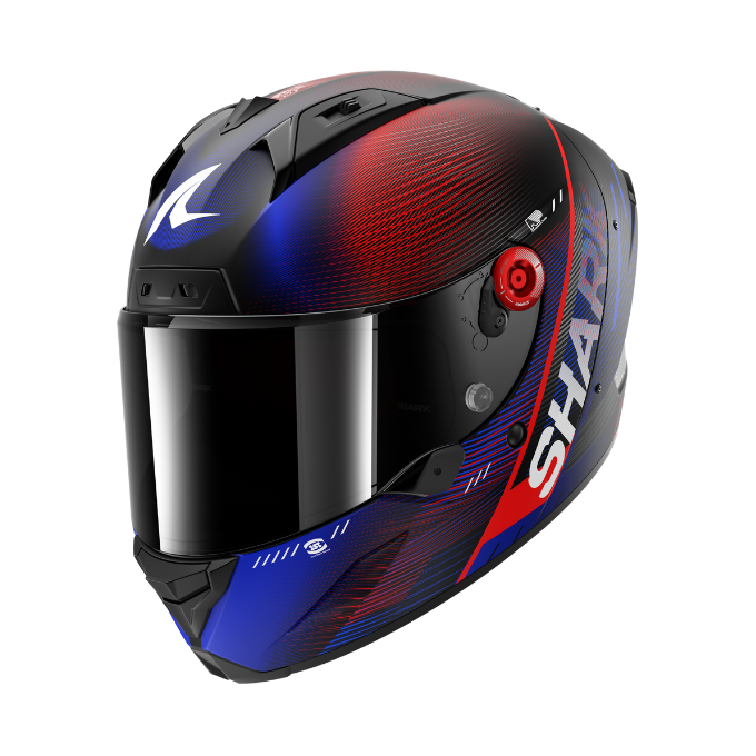 CASCO SHARK AERON SPEED TECH NEGRO AZUL ROJO