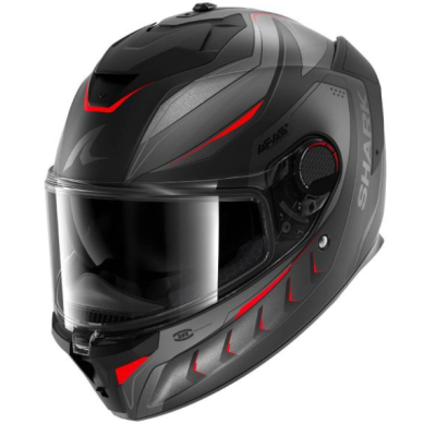 CASCO INTEGRAL SHARK SPARTAN MEKARIUM NEGRO / ROJO