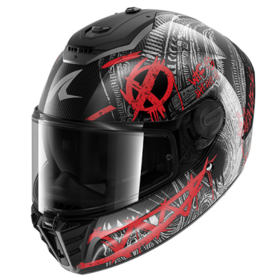 CASCO SHARK SPARTAN RS CARBON SHIEVER ROJO