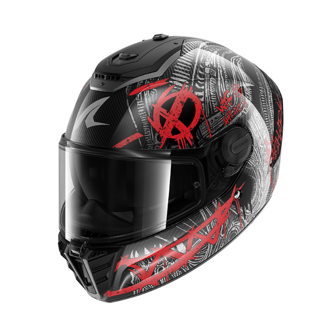 CASCO SHARK SPARTAN RS CARBON SHIEVER ROJO