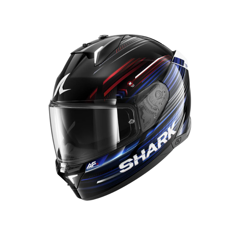 CASCO SHARK SKWAL - i3 LIGHT-BLUR Negro Rojo Azul