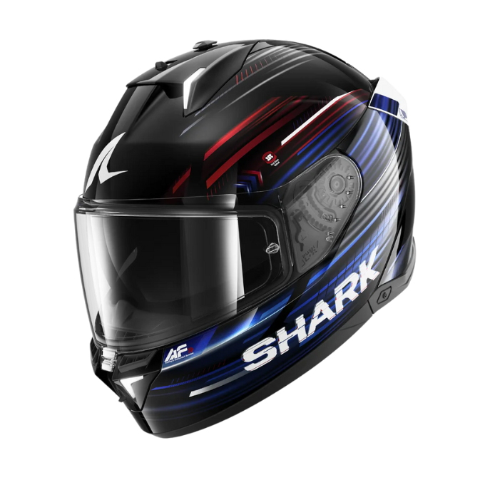 CASCO SHARK SKWAL - i3 LIGHT-BLUR Negro Rojo Azul