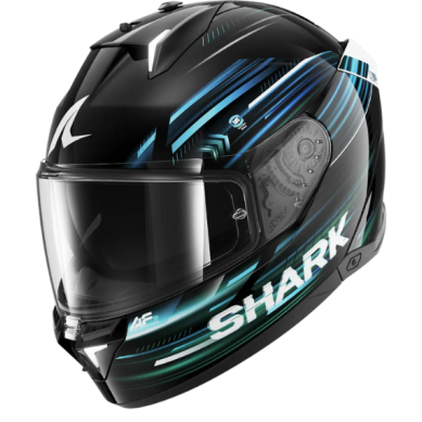 CASCO SHARK SKWAL - i3 LIGHT-BLUR Negro Azul Verde
