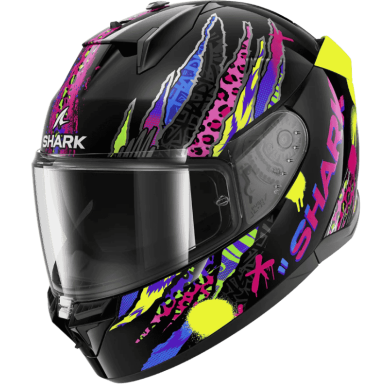 CASCO SHARK D-SKWAL-3 FAWN Negro Violeta Amarillo
