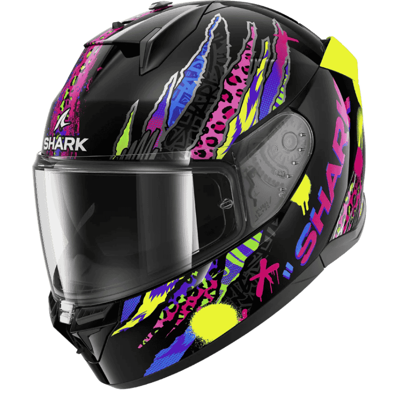 CASCO SHARK D-SKWAL-3 FAWN Negro Violeta Amarillo