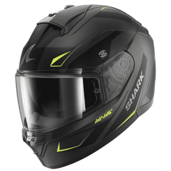 CASCO INTEGRAL SHARK RIDILL 2 MEKARIUM NEGRO / AMARILLO NEON
