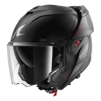 CASCO MODULAR SHARK OXO SP LYNE NEGRO / ROJO