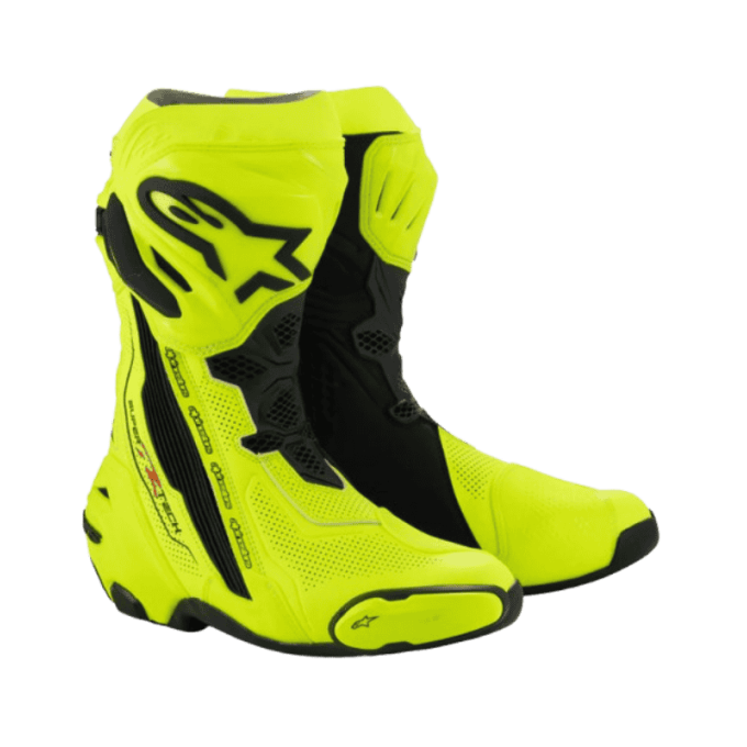 BOTAS DE MOTO ALPINESTARS SUPERTECH R VENTILADAS NEGRO / AMARILLO FLUOR